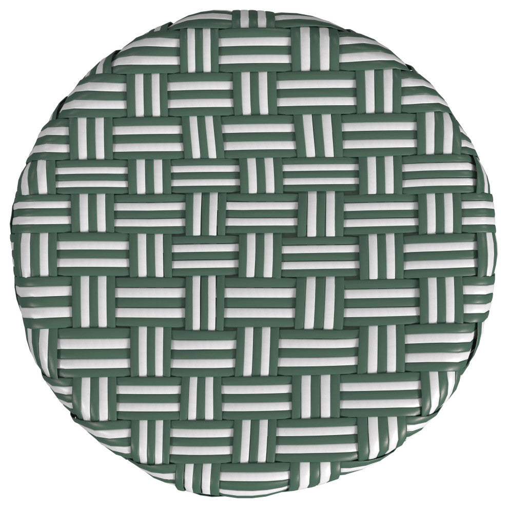 Tobias Rattan Counter Stool, Emerald Green