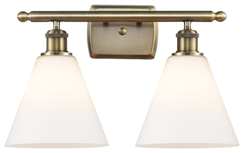 Innovations 516-2W-AB-GBC-81-LED 2 Light Bath Vanity Light, Antique Brass