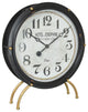 Plutus Brands Metal Table Clock, Black Metal