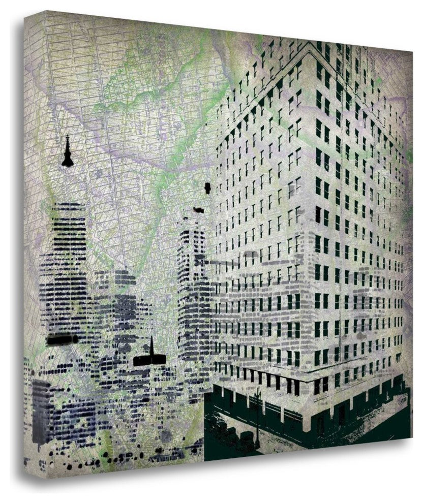 "Cityscape II" By Art Roberts,Ready to Hang Giclee Print on Gallery Wrap Canvas