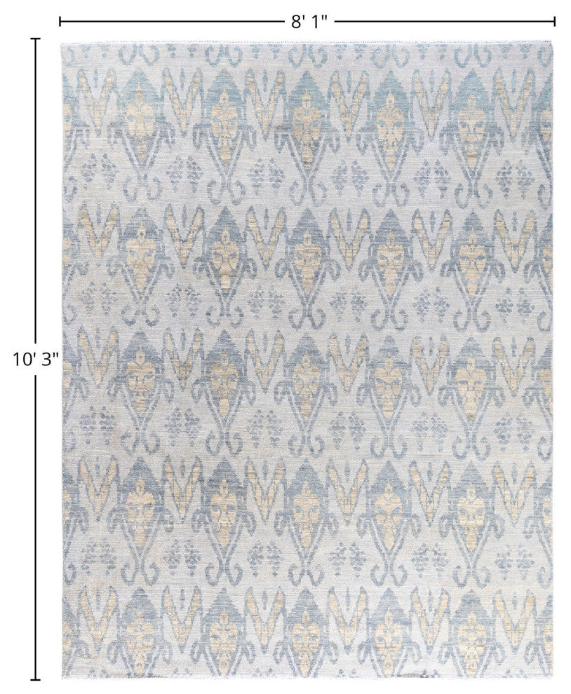 Modern One-of-a-Kind Handmade Area Rug Beige, 8' 1" x 10' 3"
