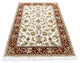 Ivory Rajasthan With Flower Design Wool and Silk Hand Knotted Rug, 4'x6'2"