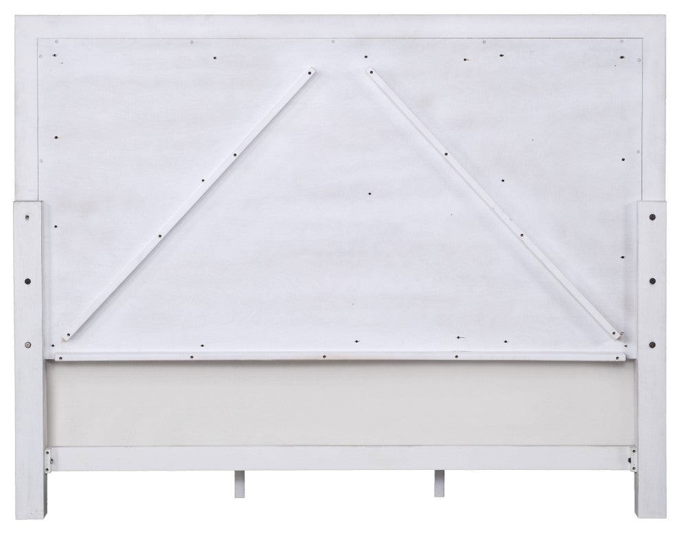 ACME Katia California King Bed, Gray Linen and White Finish