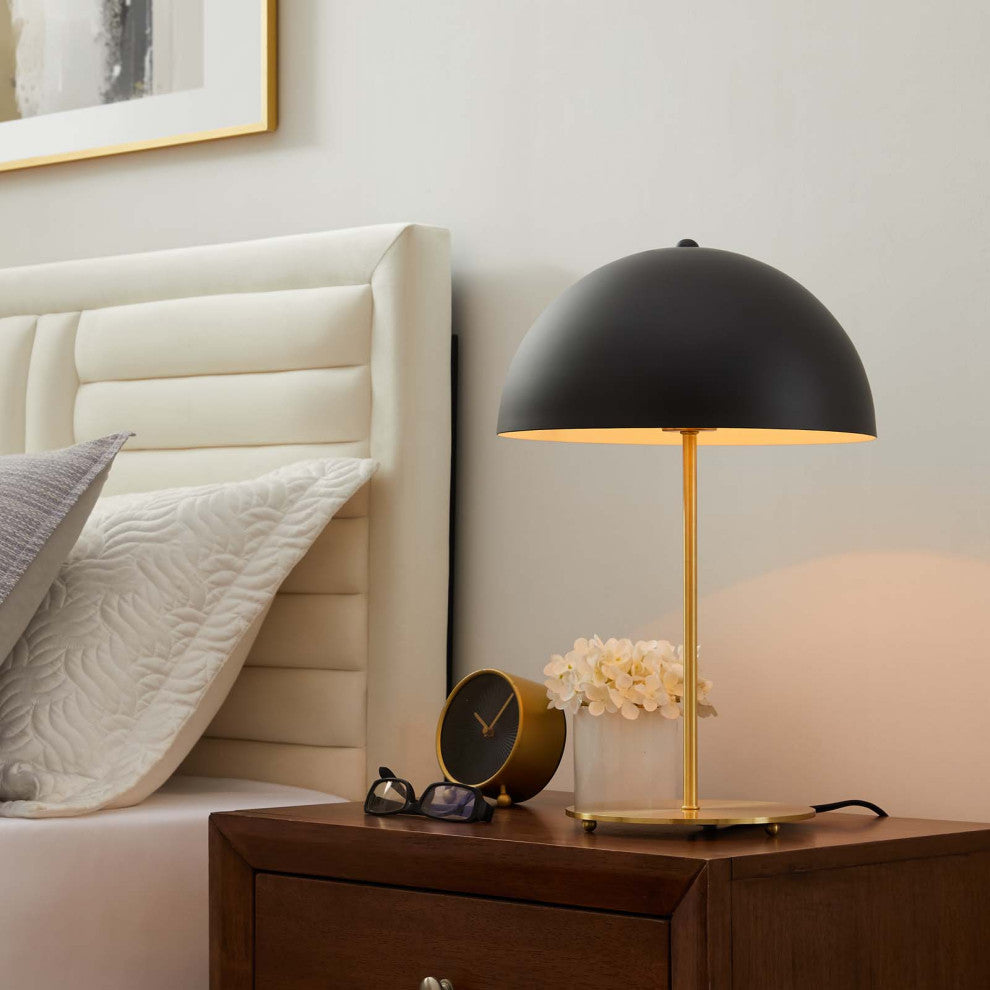 Ideal Metal Table Lamp, Black Satin Brass
