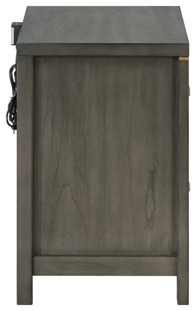 Kieran 2-drawer Nightstand Grey