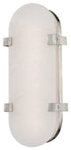 Skylar 14" LED Wall Sconce, Polished Nickel Finish, White Opal Alabaster