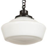 16 Wide Revival Schoolhouse W/Traditional Globe Pendant