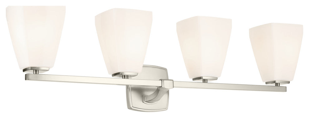 33.25" 4-Light Vanity Light With Opal Glass
