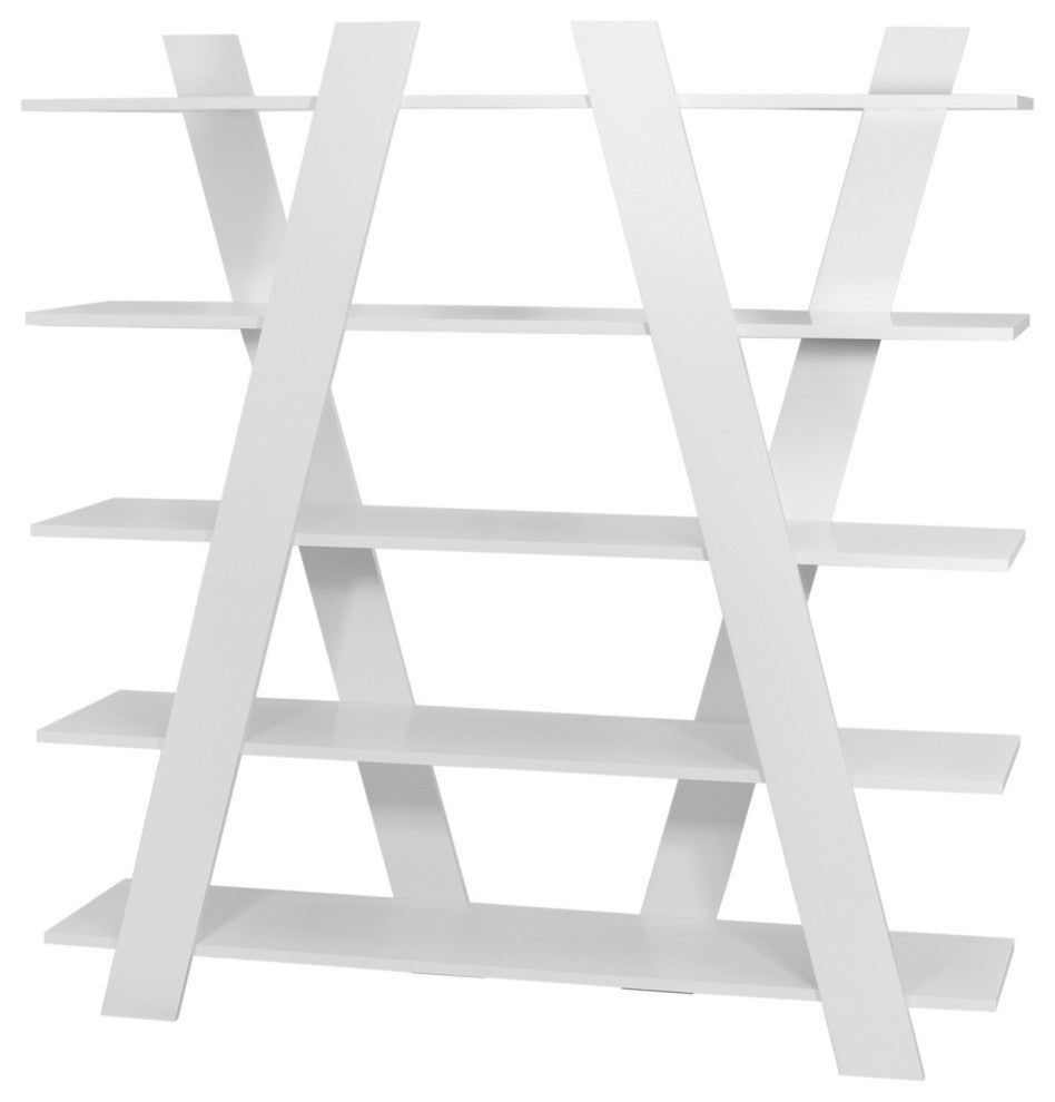 Wind Contemporary Unique Shelving And Display, Pure White
