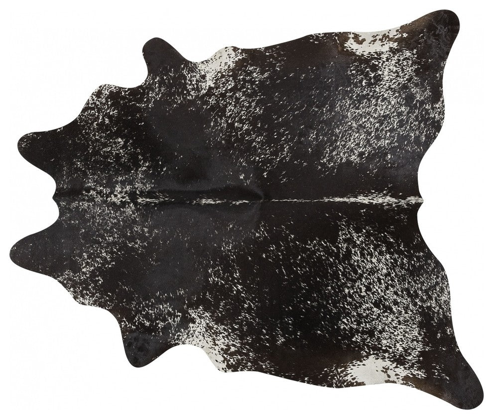 Pergamino Black Speckles Cowhide Rug, Large