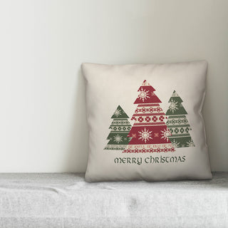 Merry Christmas Trees 16"x16" Throw Pillow Cover