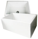 Nantucket Sink Hyannis-24 White Rectangular Fireclay Farmhouse Apron Sink