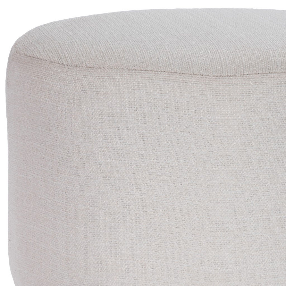 Contempo Chic White Round Ottoman