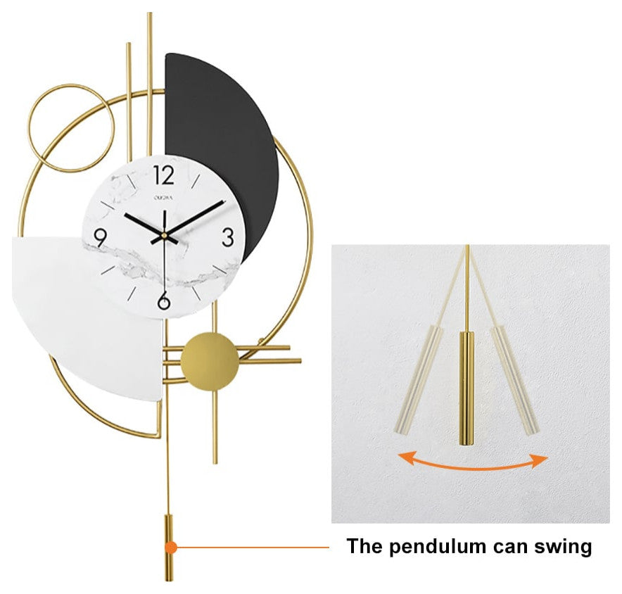 Modern 16.5" Decorative Big Wall Clocks for Living Room 3D Round Wall Clock