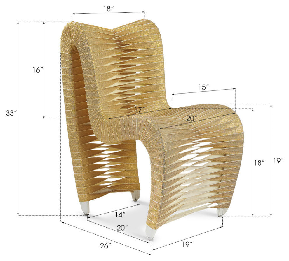 Seat Belt Dining Chair, Gold, Cotton