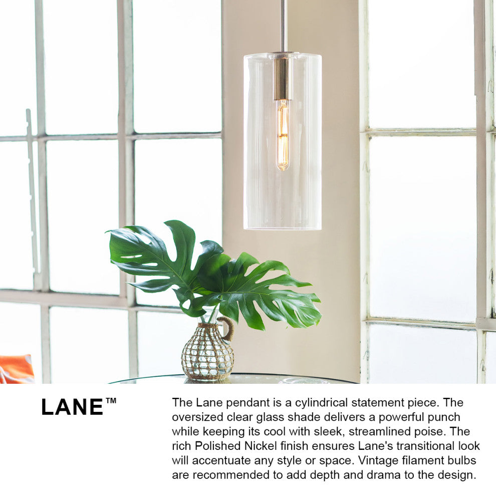 Lark Lane Single Cylindrical Pendant, Lacquered Brass + Cased Opal Glass