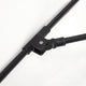 11' Matted Black Collar Tilt Lift Fiberglass Rib Aluminum Umbrella, Sunbrella, Teak