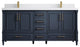 Aberdeen 72 Double Sink Bath Vanity Hale Navy Blue 2" White Quartz