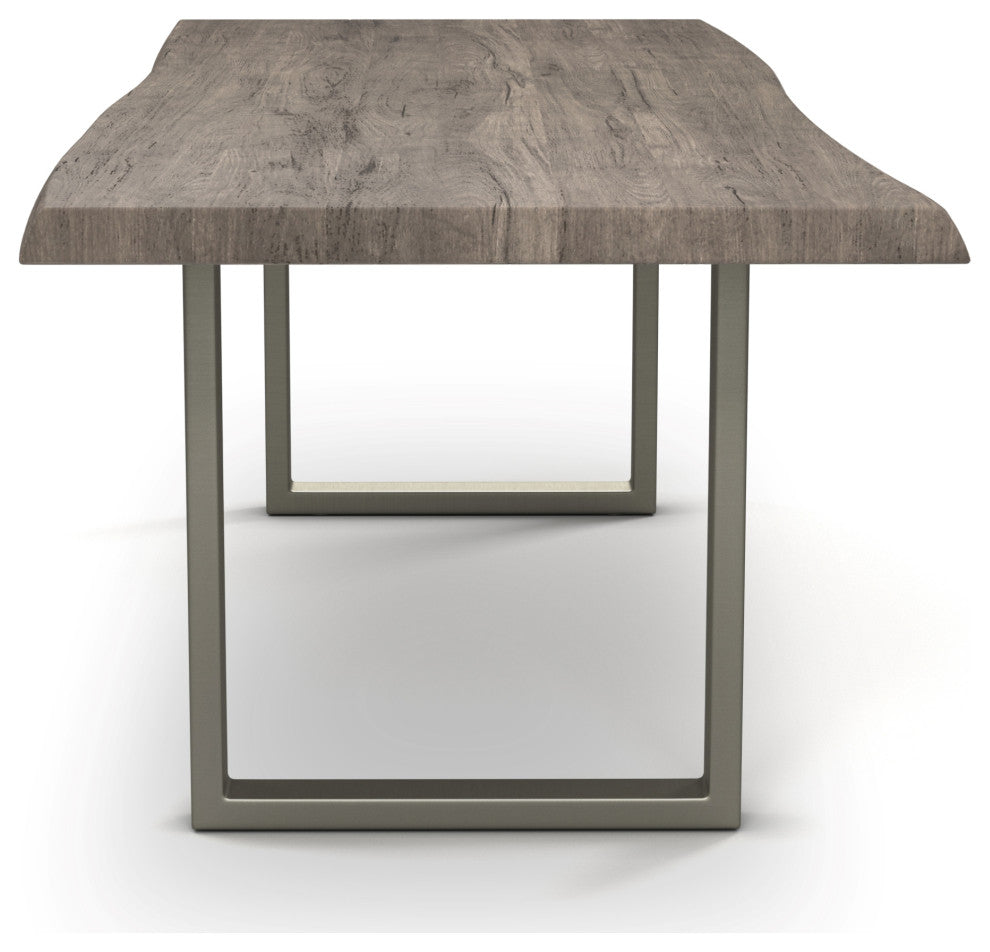 Brooks Dining Table, Sandblasted Gray, Pewter, 40"x116", U-Base