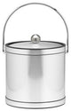 Kraftware Mylar Brushed Chrome Ice Bucket With Bale Handle, 3 qt., Brushed Chrom