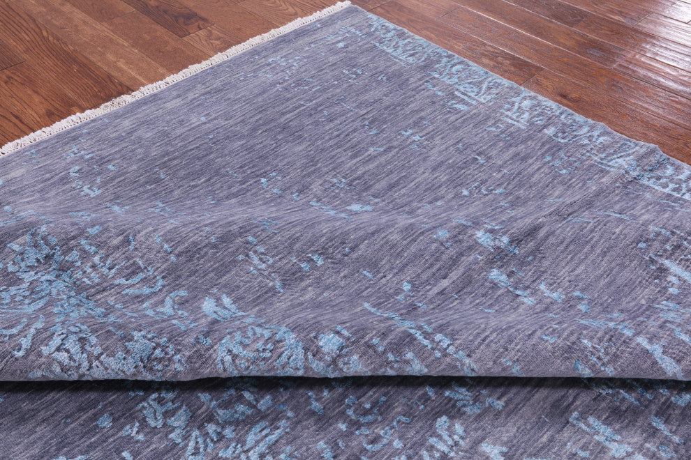 Modern Handmade Wool and Silk Rug 8' 2" X 10' 1" Q7854