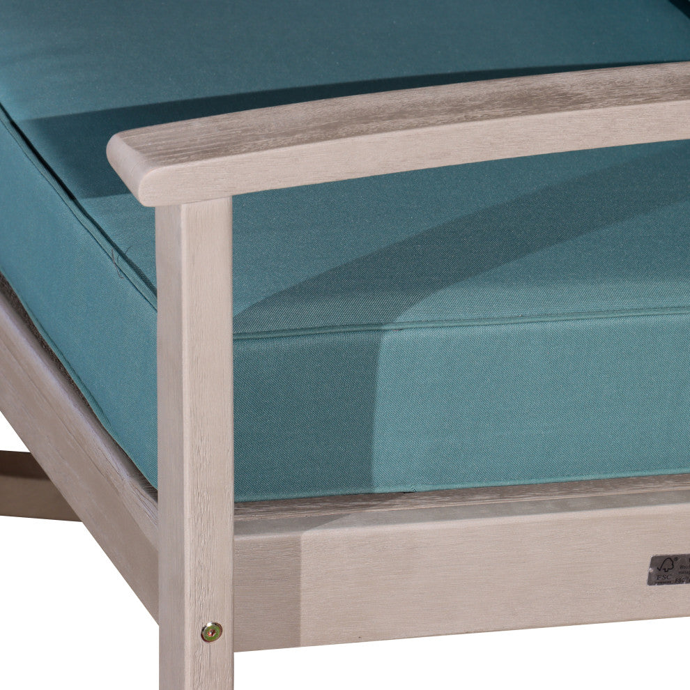 DTY Outdoor Living Longs Peak Eucalyptus Rocker w/ Cushions, Driftwood Gray, Sag