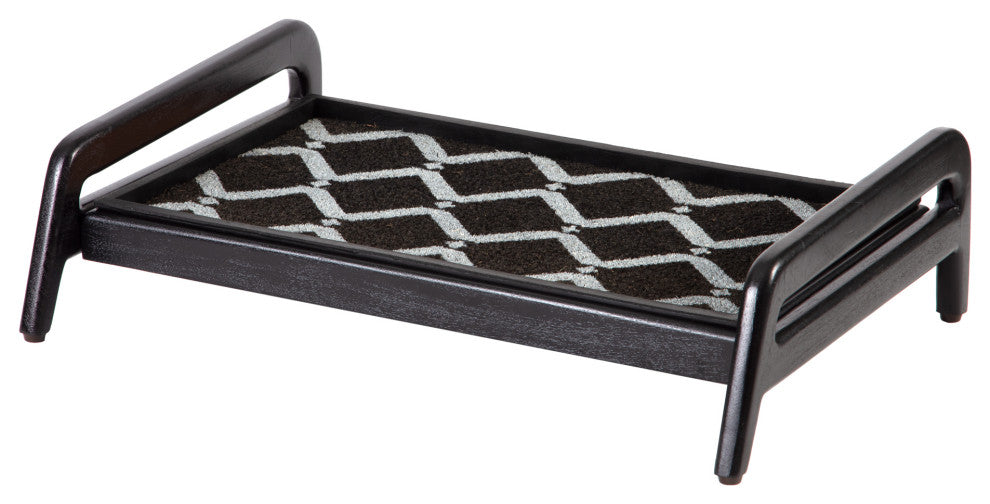 Single-Tier Black Stand With 2-Pair Rubber Boot Tray San Tropez