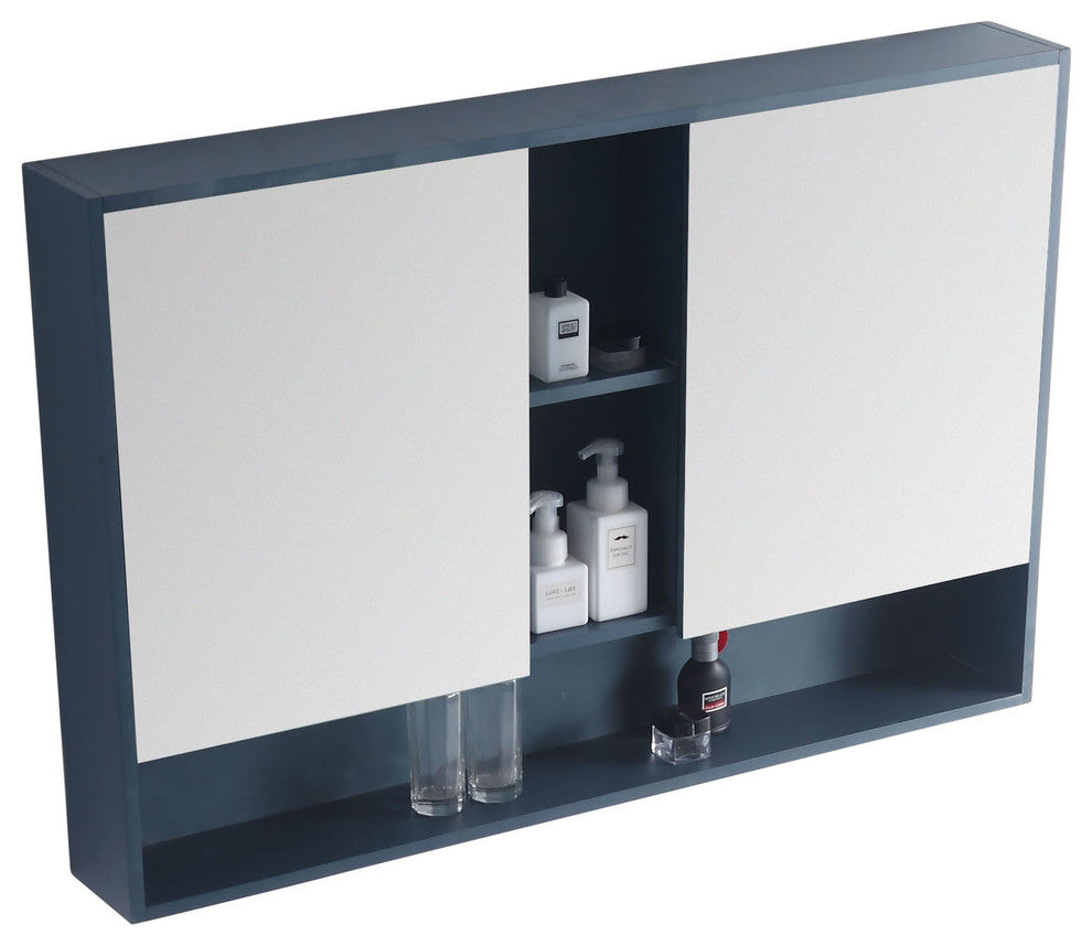 Fine Fixtures Surface Mount Bathroom Medicine Cabinet, Blue.