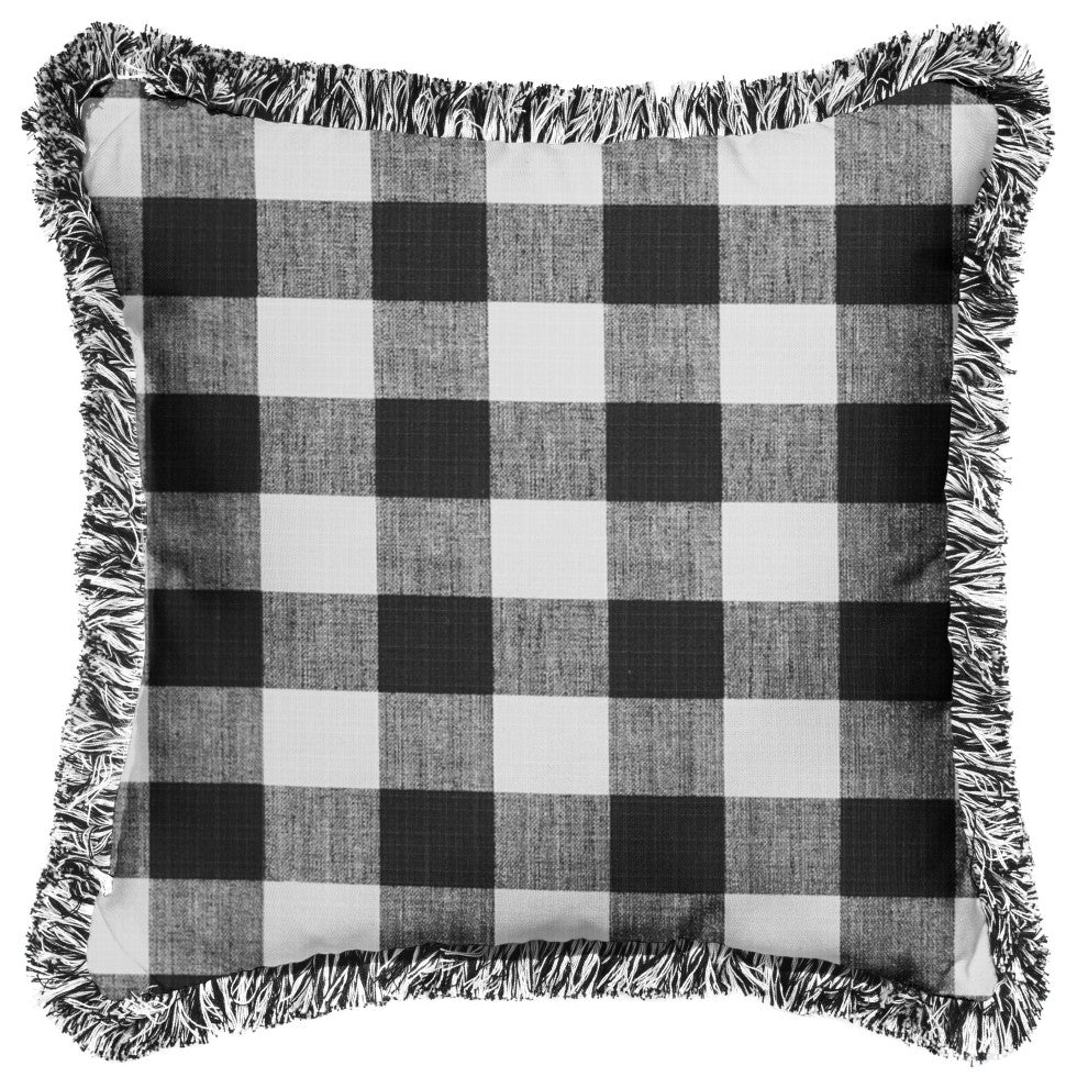 Sorra Home Outdoor Fringe Side Accent Pillow, Single