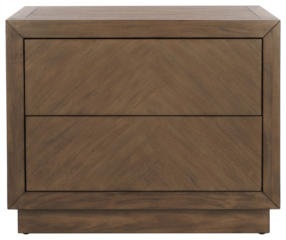 Safavieh Couture Steve 2 Drawer Wood Nightstand, Brown