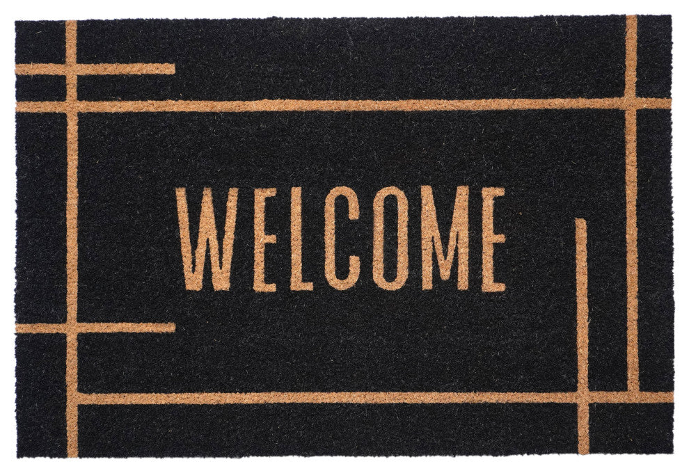 Calloway Mills Modern Black Welcome Doormat, 36x72