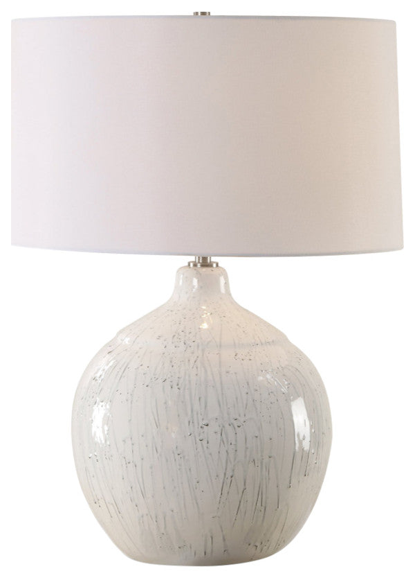 Uttermost Dribble White Glaze Table Lamp