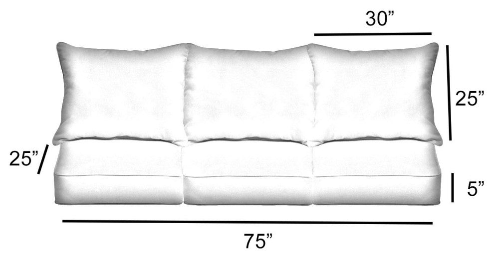 Sorra Home Gardenia Seaglass Sofa Pillow and Cushion Set 25"x25"x5"