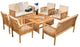 Beckley Outdoor 8-Piece Wood Sofa Seating Set with Water Resistant Cushion