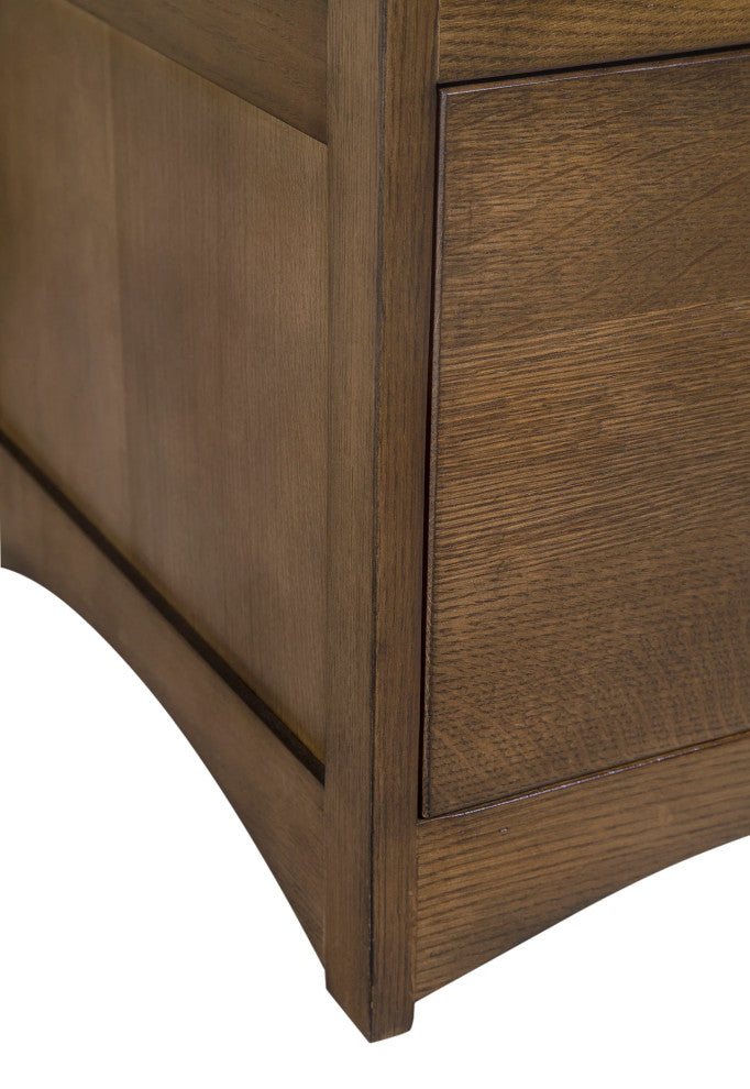 Crafters and Weavers Mission Solid Oak 4 Drawer File Cabinet - Walnut, Five