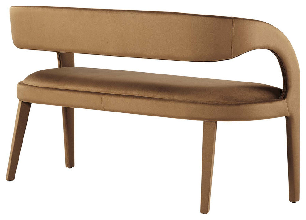 Pinnacle Performance Velvet Accent Bench, Brown