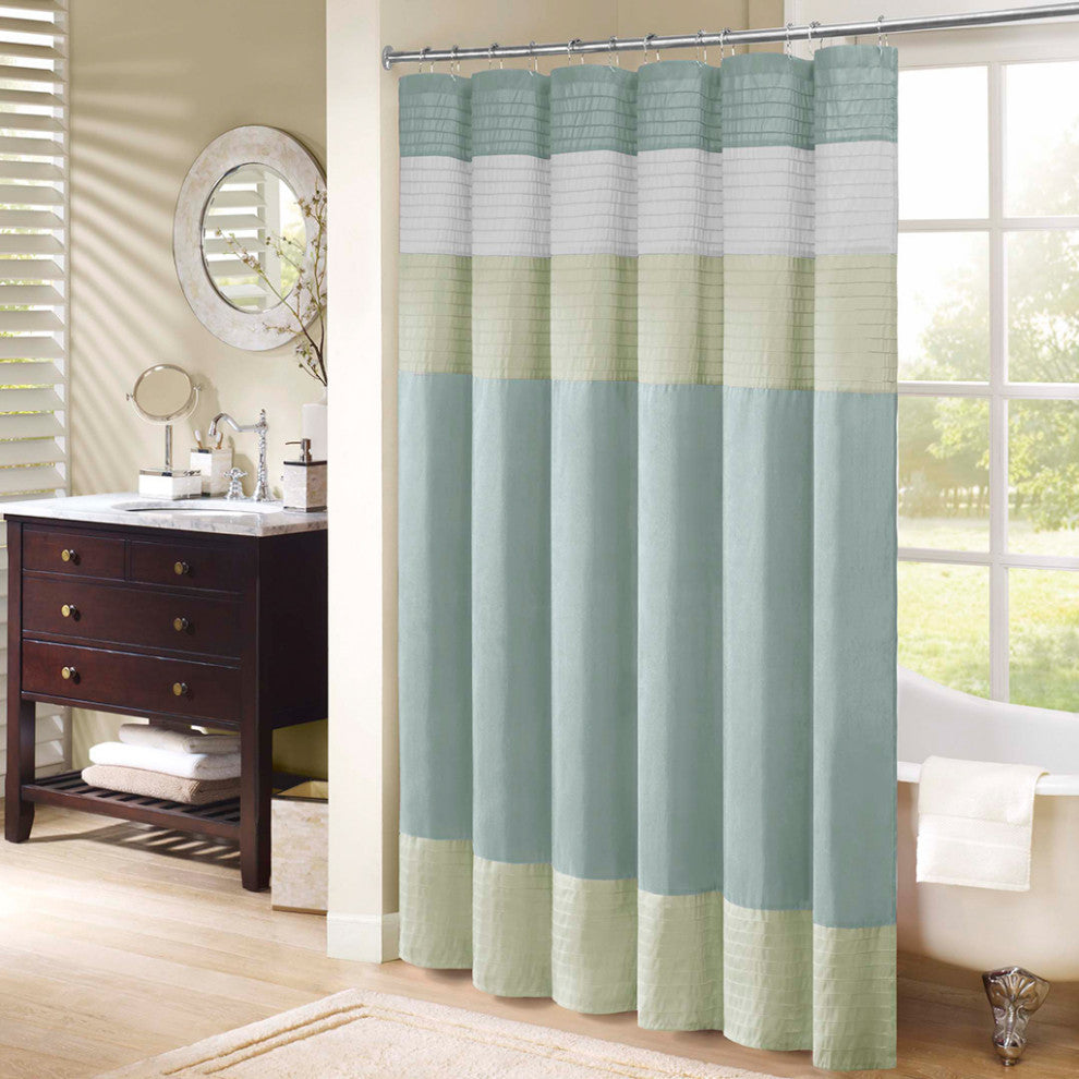 Madison Park Amherst Faux Silk Shower Curtain