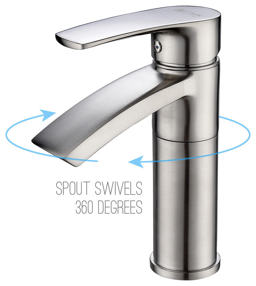 Ariana 7" Single Hole Bathroom Sink Faucet With Swivel Spout, Brushed Nickel
