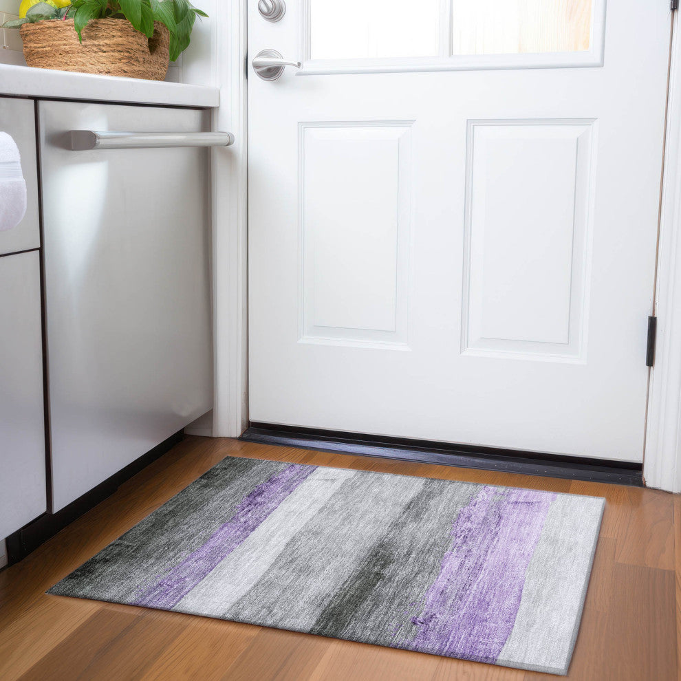 Machine Washable Indoor/Outdoor Chantille ACN1883 Violet 1'8" x 2'6" Rug