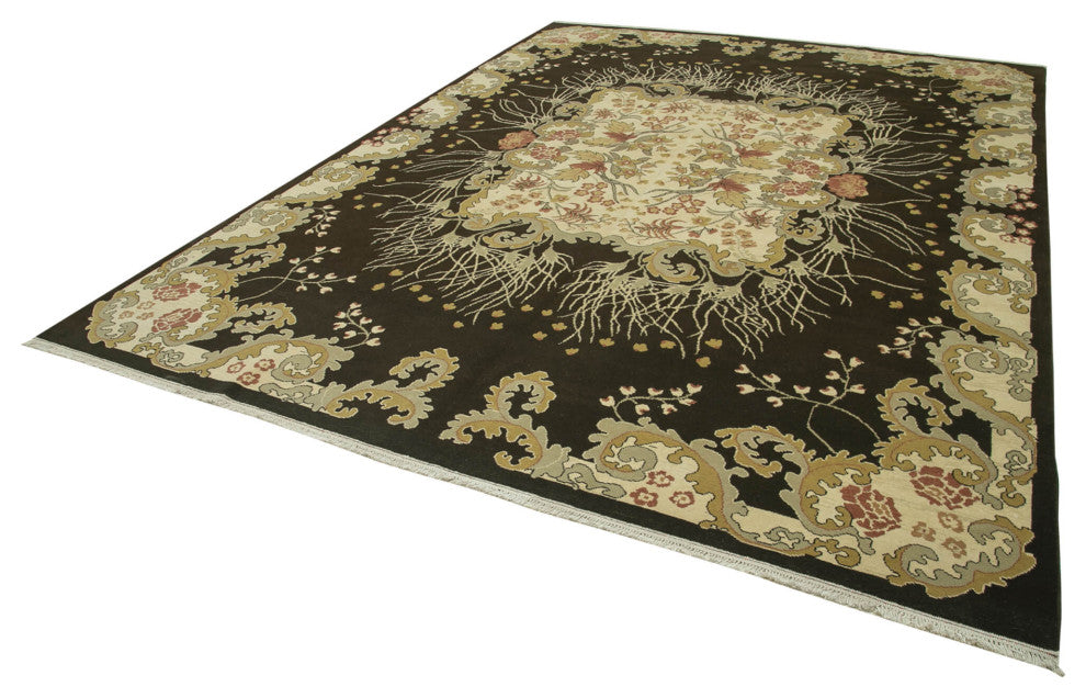 Rug N Carpet - Handmade Oriental 9' 6" x 12' 8" Pastel Oushak Area Rug