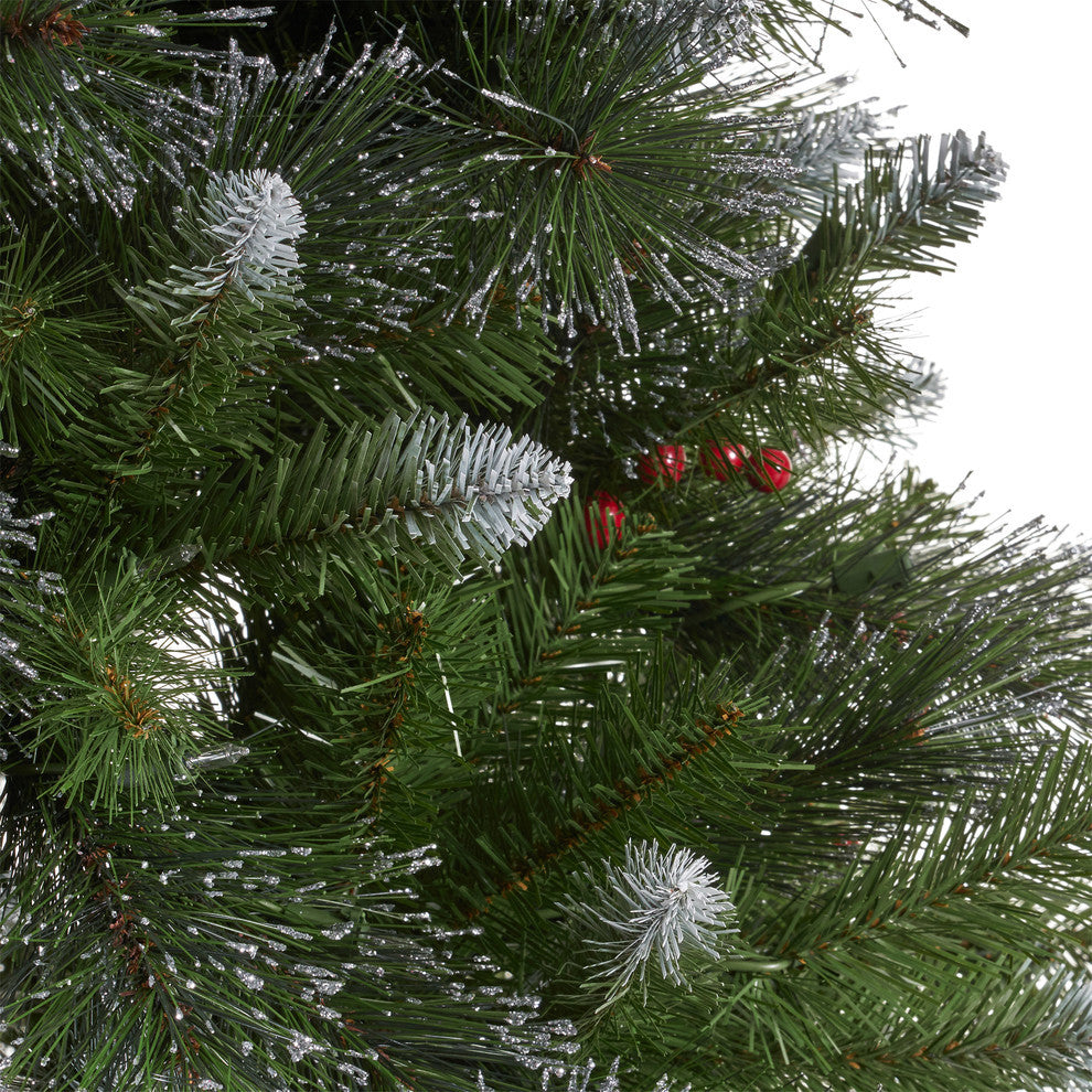 9' Mixed Spruce Artificial Christmas Tree, Pre-Lit Clear