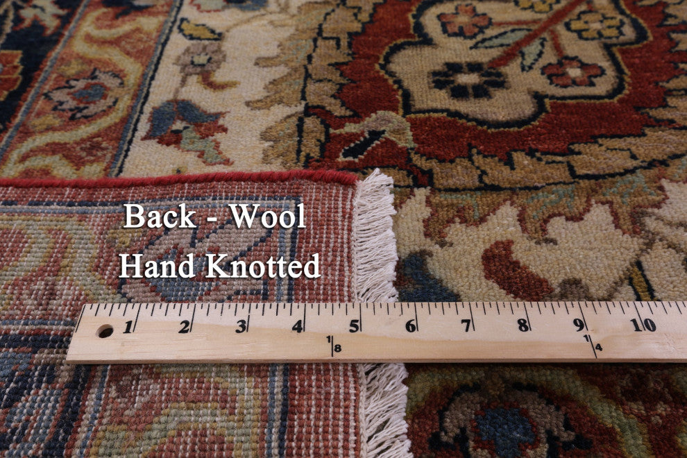 9' 9" X 13' 10" Persian Fine Serapi Hand-Knotted Wool Rug - Q14707