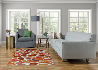 Wenstry Fall Design Chenille Area Rug, Orange, 4'x6'