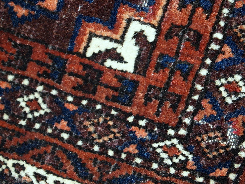 Handmade antique Afghan Baluch bag 1.4' x 1.5' ( 44cm x 45cm ) 1900s