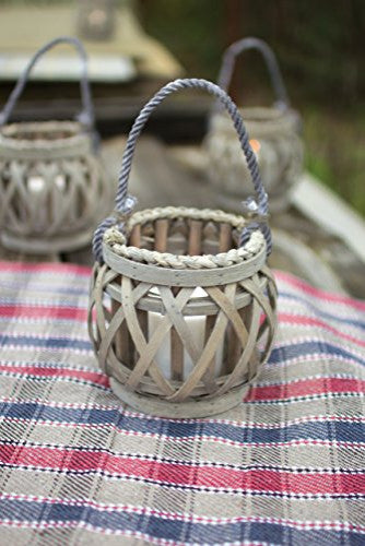 Grey Willow Votive Lantern with Glass