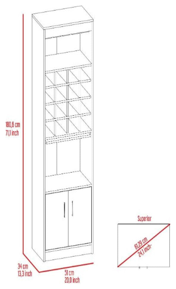 Bar Cabinet Modoc, Living Room, White