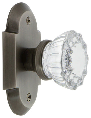 Double Cottage Plate With Crystal Knob, Antique Pewter