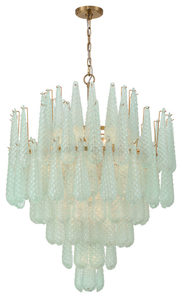 Crystorama Lighting Group OLL-6008 Ollie 21 Light 33"W Waterfall - Aged Brass /