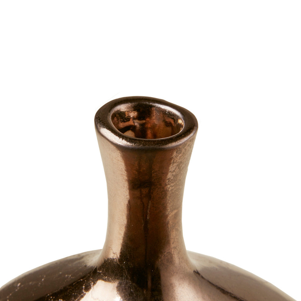 Madison Park Signature Ansen Mirrored Ceramic Decorative Vases Set, Bronze