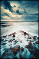 36x54 Here and Elsewhere IV, Framed Artwork, Black